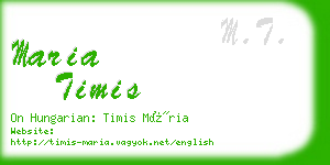 maria timis business card